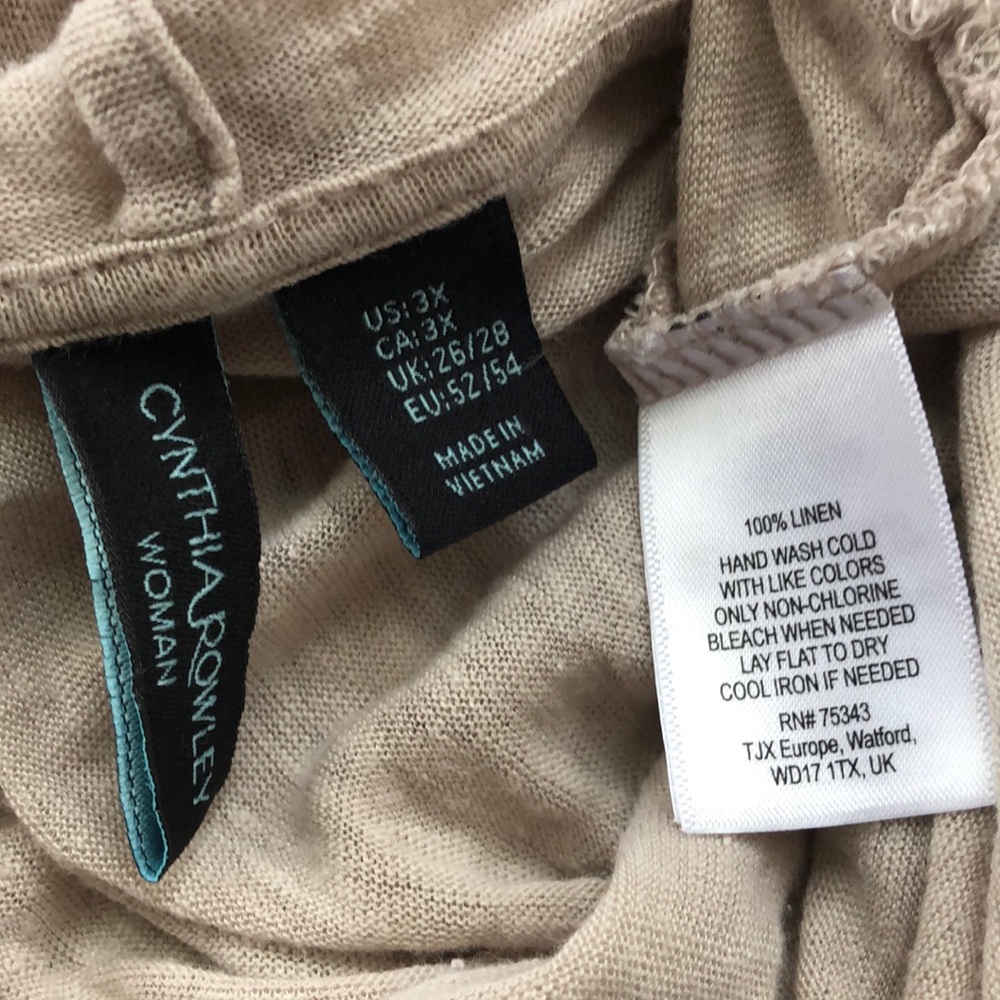 Cynthia Rowley 3x Hoodie Cardi Jacket 100% Linen - Picture 6 of 6